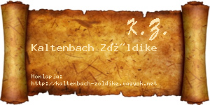 Kaltenbach Zöldike névjegykártya